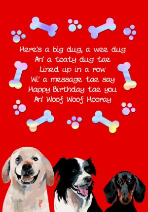 Birthday Dugs In A Row Card WWBD135