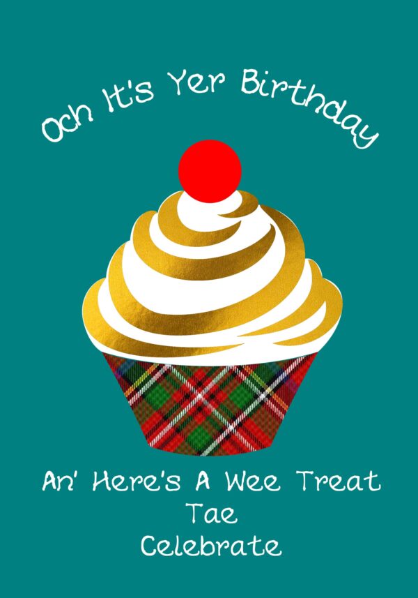 Scottish Birthday Card Cupcake WWBD42