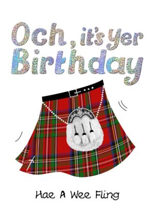 Scottish Birthday Card Kilt Fling WWBD55