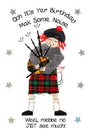 Scottish Birthday Card Piper WWBD63