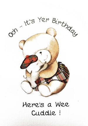 Scottish Birthday Card Teddy in Kilt WWBD72