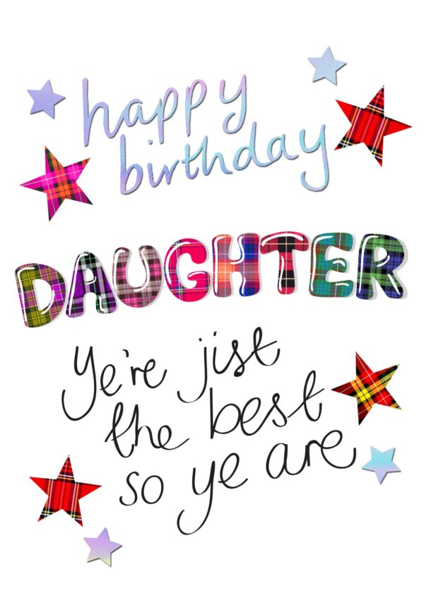 Tartan Words Card Daughter WWTW04