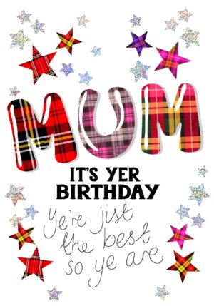 Tartan Words Card Mum WWTW06