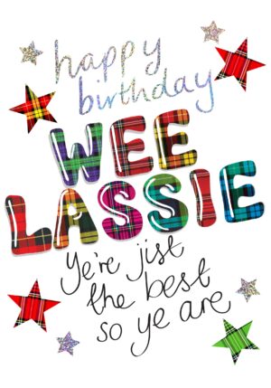 Tartan Words Wee Lassie Card WWTW47