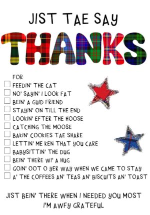 Thank You Card List WWTY03