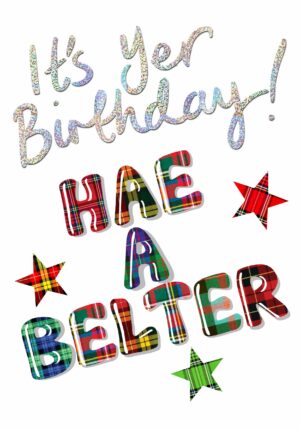 Tartan Words Card Hae A Belter WWTW56