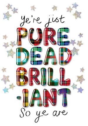 Tartan Words Card Pure Dead Brilliant WWTW60