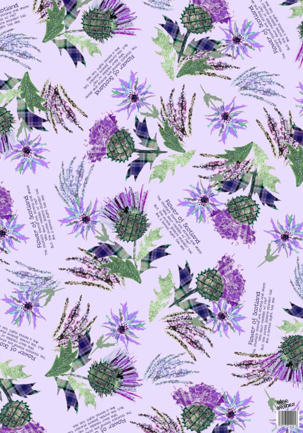 Scottish Thistle Gift Wrap, Notecard & Tag Set WRAPSET02A - Image 3