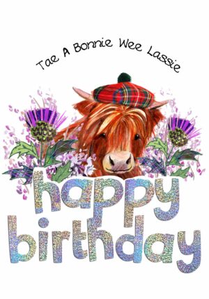 Birthday Bonnie Wee Lassie Card WWBD284