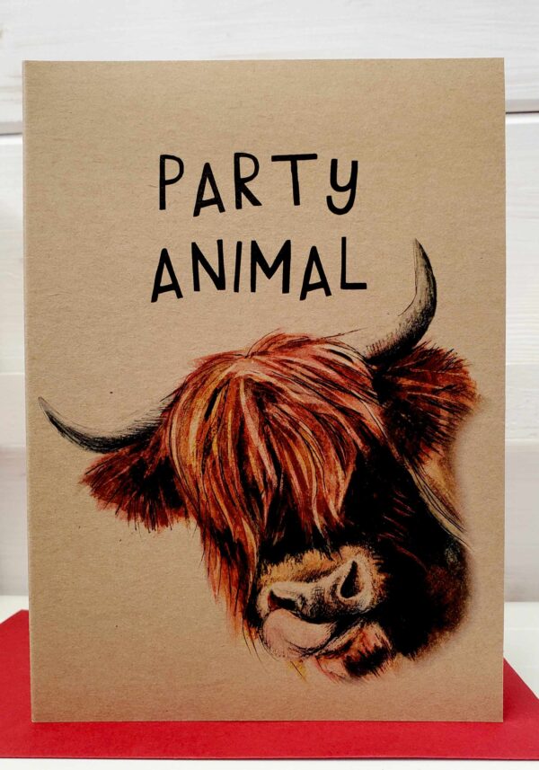 Party Animal Highland Coo Card BC01 - Image 2