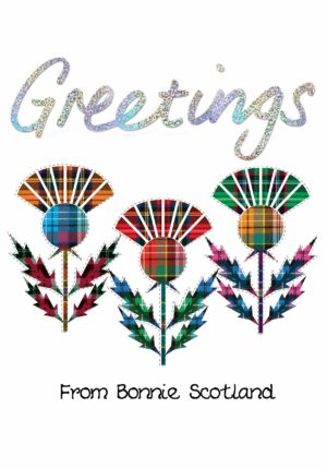 Greetings Tartan Thistles Card WWGR56